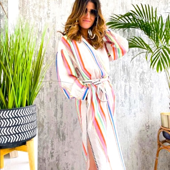 Lemlem X H&M  Midi length Kaftan Dress - Picture 9 of 16